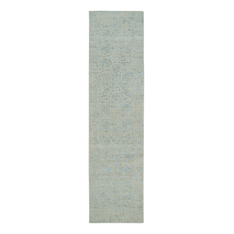 Tapis de passage unique, nouÃ© Ã  la main, 76 cm x 3 m, couleur bleue