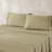 Linear Cotton Sheets Green 4 Piece Set King-116543537-116543538