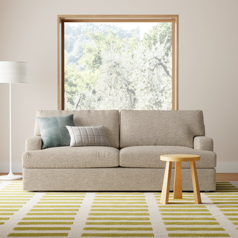 Cleo 84" Upholstered Custom Sleeper Sofa, Davis Chateau Gray Bouclé