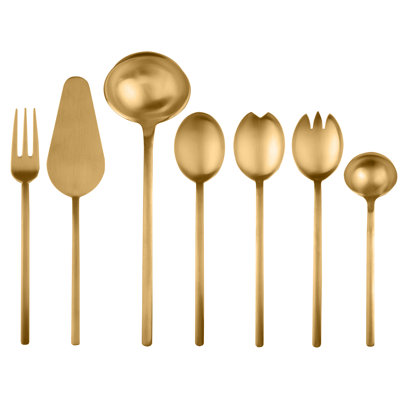 Mepra Due Full Serving Set 7Pcs Ice Oro Gold