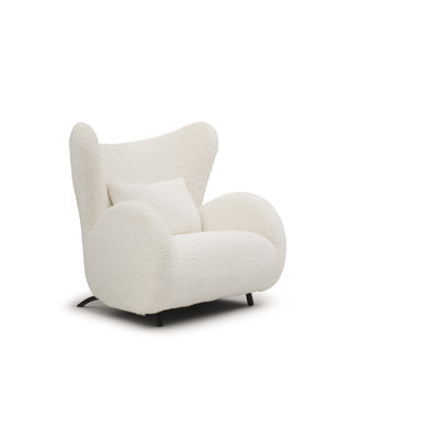 Fauteuil à oreilles moderne blanc Teddy