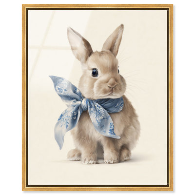 Toile Rabbit II, reproduction murale encadrée de chambre d'enfant par Art Remedy, cadre doré, 30 x 36
