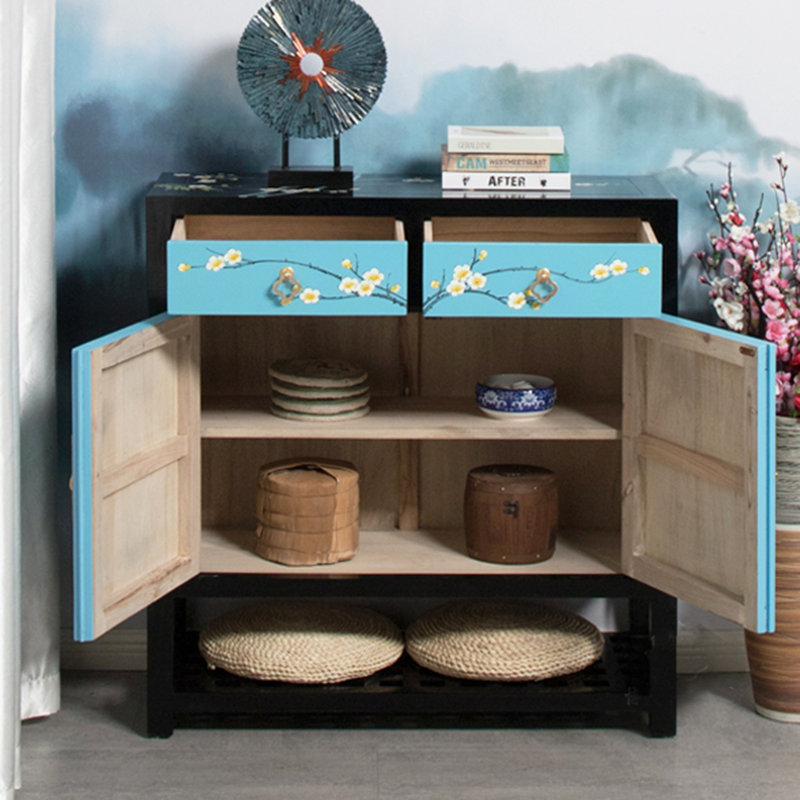 Armoire à chaussures classique en bois massif peint 12 paires
