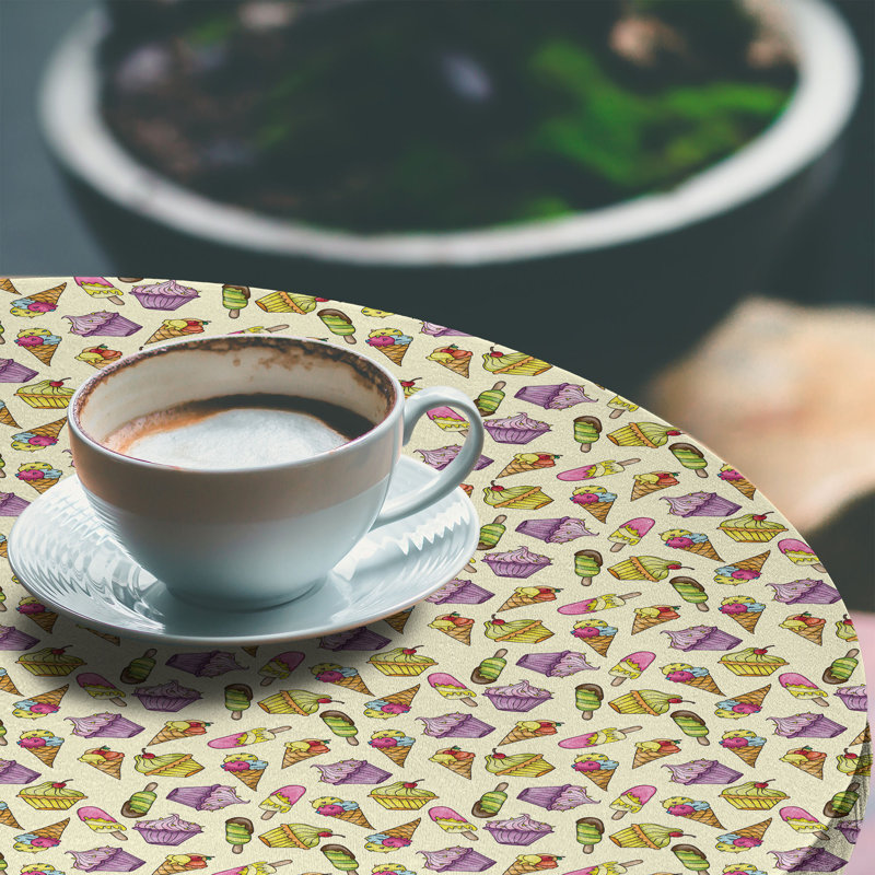 Mercer41 Ice Cream Fitted Round Tablecloth Multicolor
