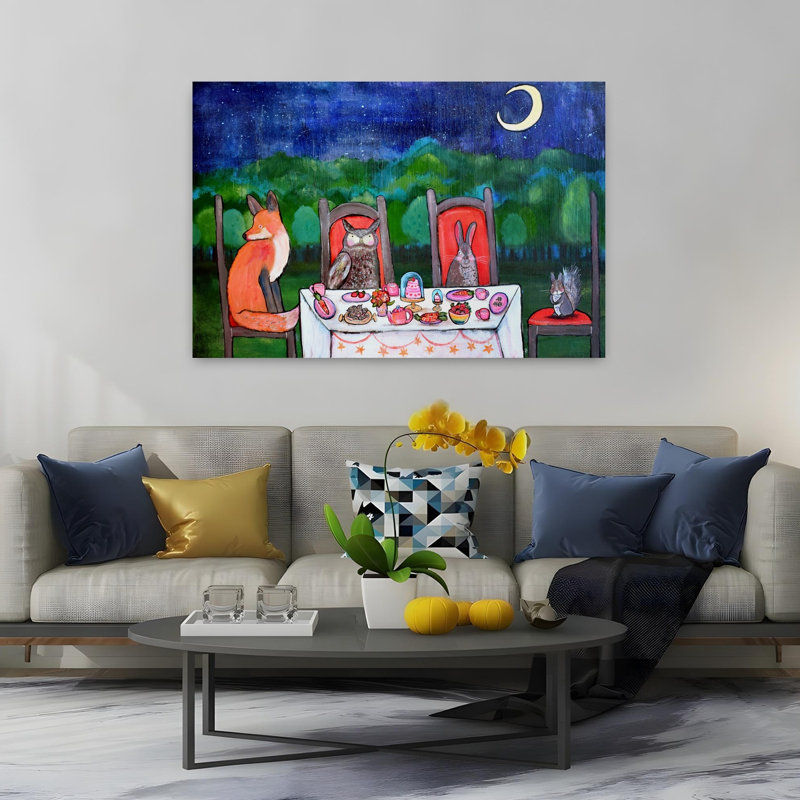 Enchanted Forest Dinner Abstract Contemporary Wall Art Print by Andrea Doss - Wrapped Canvas Print, 101.6cm H x 152.4cm W