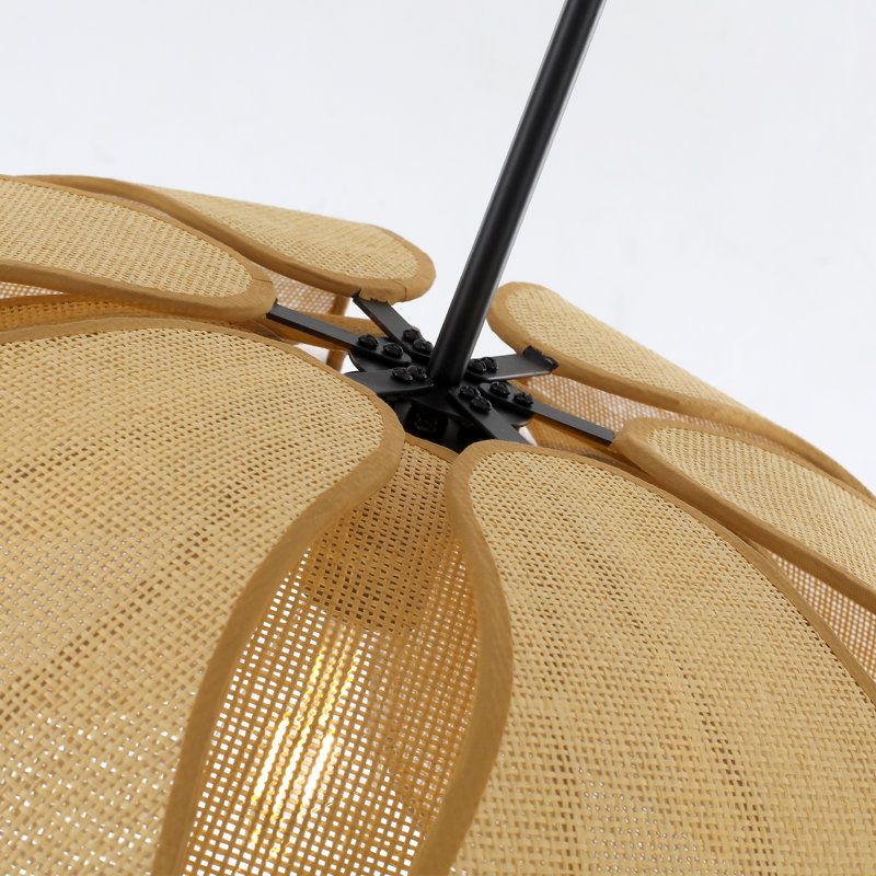 1 - Light Dimmable Petals Paper Rattan Bohemian Chandelier