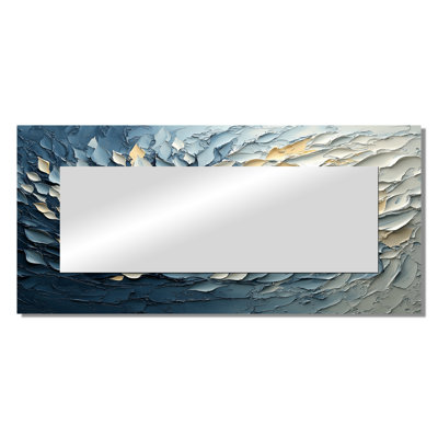 Yellow Blue Delicate Flower Petals Illusion I - Flowers Mirror Wall Decor - Printed On Metal