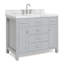 Meuble-lavabo simple 42 po avec plateau en marbre blanc de Carrare Macnair-85364358