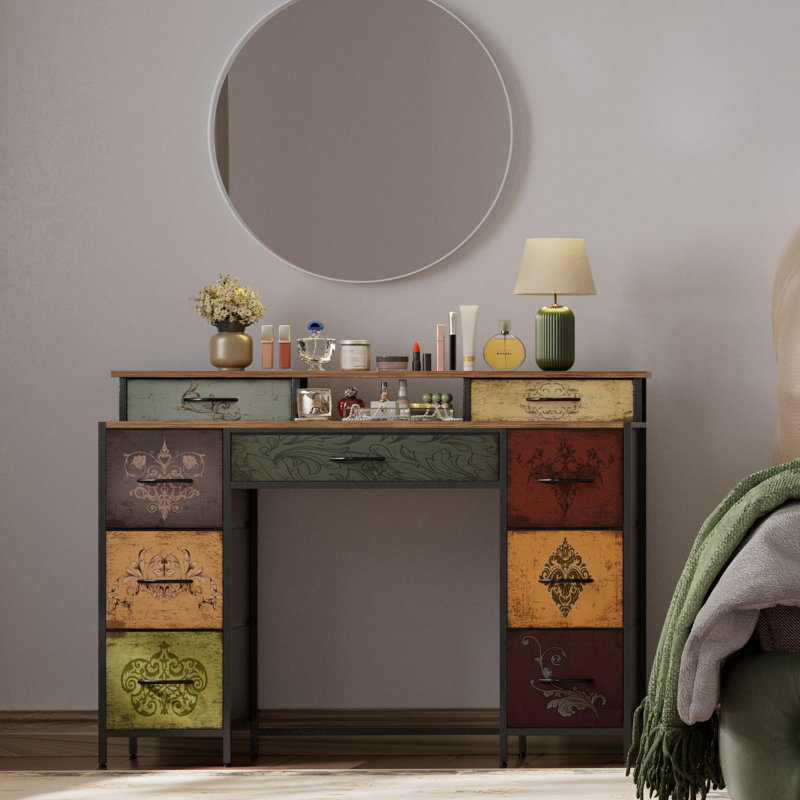 9 Drawer 18" W Dresser, Brun rustique
