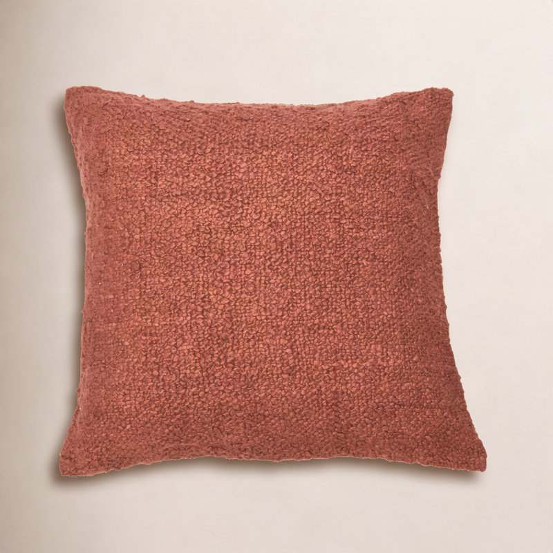 Willem Toca Organic Cotton Throw Square Pillow, Rust, Pillow Cover Only - No Insert 
