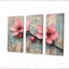 Fleur de cerisier dans des tons roses et dorés - ensemble d'art mural fleur de cerisier-107189104-107189108