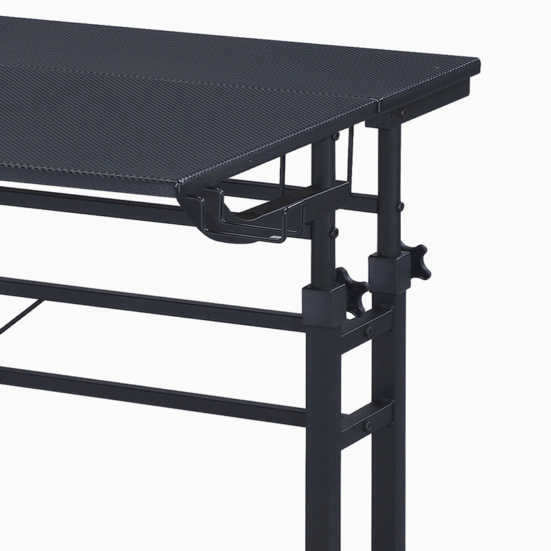 Techni Mobili Rolling Writing Desk With Height Adjustable Desktop And Moveable Shelf, Black
