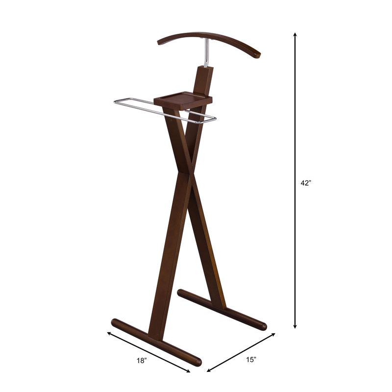 Fam Freestanding Valet Stand, Dark Walnut