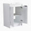 Meuble-lavabo autoportant de 72 po avec lavabo en résine et armoire à 1 côté, portes et tiroir à fermeture douce, blanc brillant, contreplaqué (emballage KD)