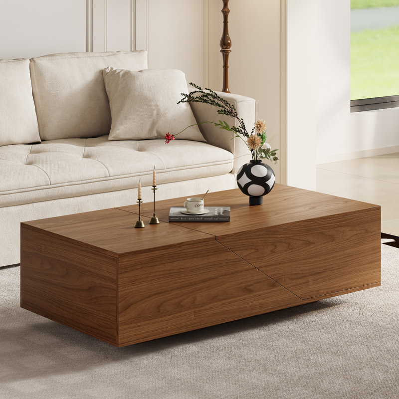 Table basse 47,24 "à plateau relevable avec rangement caché pour salon moderne