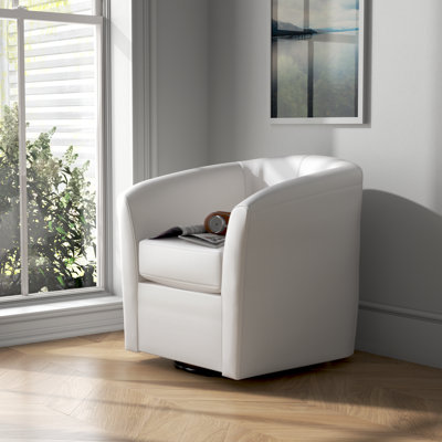 Wilmore 30'' Wide Soft Modern Swivel Upholstered Accent Chair with Curved Backrest for Living Room & Reading Nooks