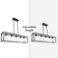 Luminaires suspendus 5 lumières en bois rustique en bois de noyer noir
