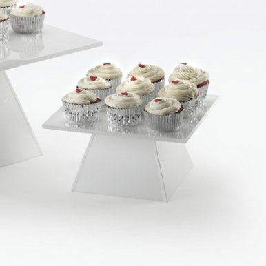9 1/2" Square White Pedestal Riser