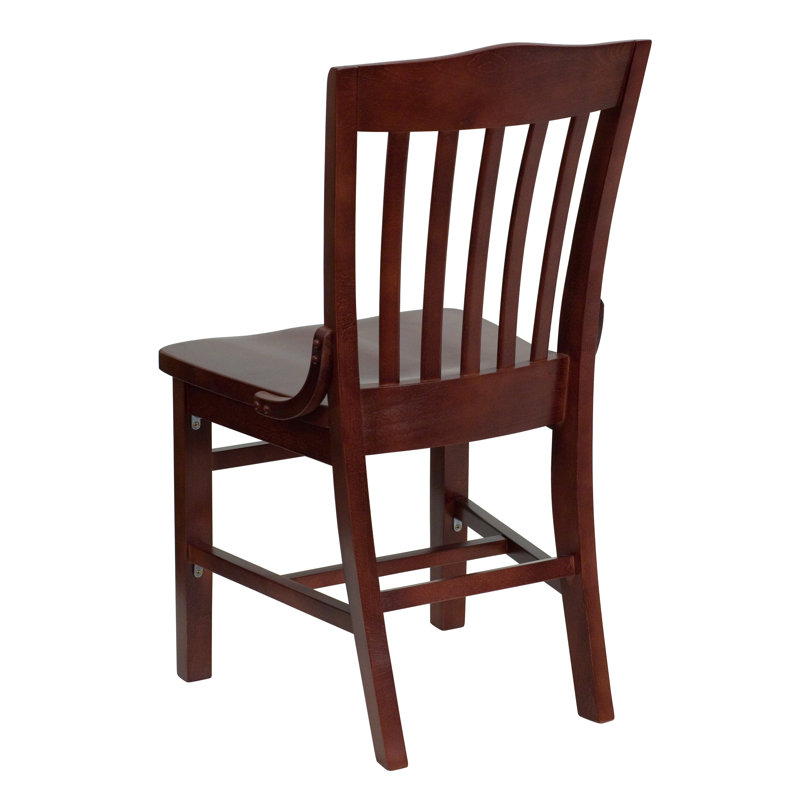 Ataly School House Back Wooden Restaurant Chair, Set of 4