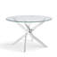 Round Glass Top Metal Base Dining Table-105900684-105900685