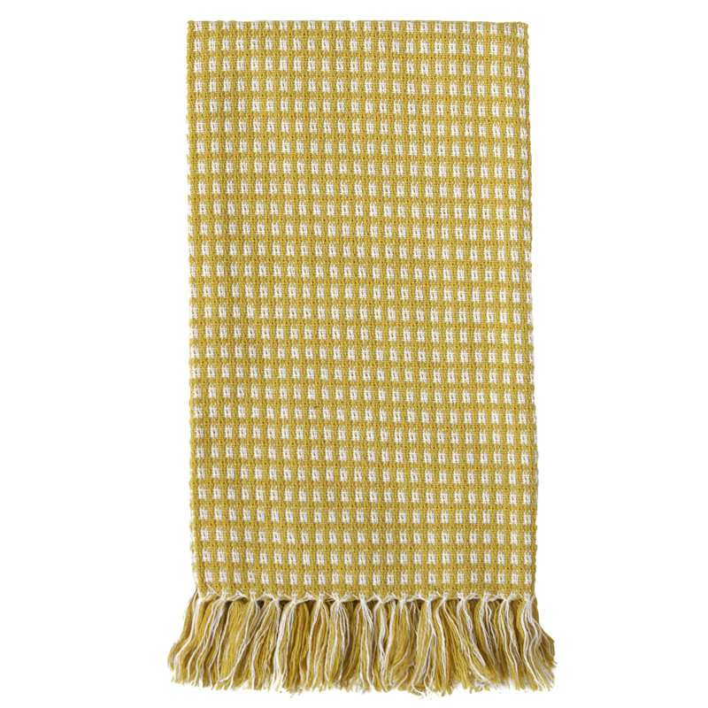 Stevens Cotton Gingham Square Napkin, Gold