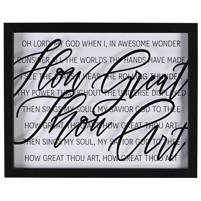 Framed Wall Art How Great Thou Art Text