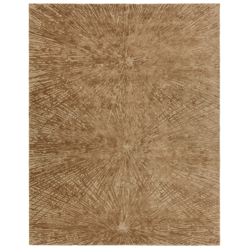 Tapis brun et brun clair fabriqué à la main Collmar Odilia, Rectangulaire 8 pi x 10 pi