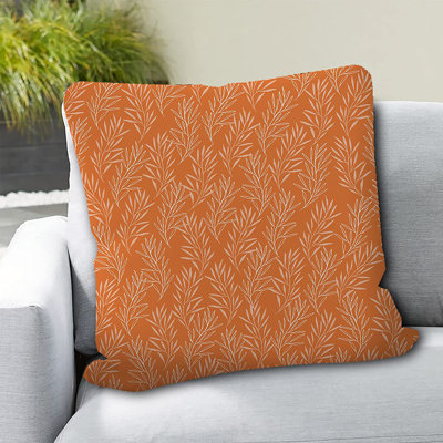 Indoor / Outdoor Orange Square Throw Pillow Cover