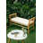 Kerfoot Beige Fabric Solid Bamboo Wood Bench