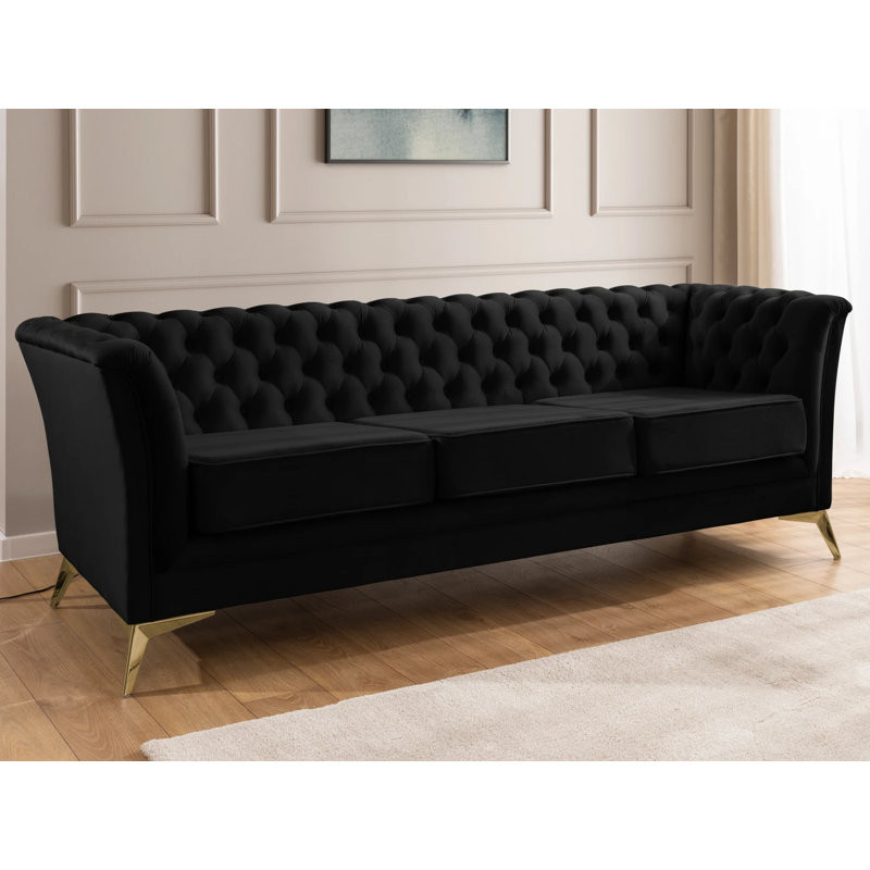 Whitby 2 - Piece Velvet Living Room Set, Gold, Black