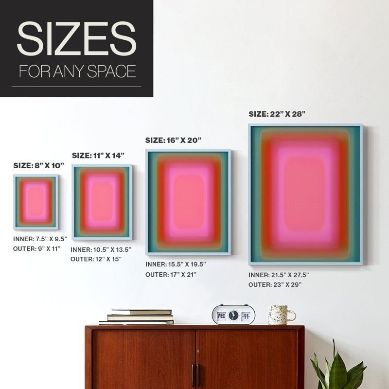 «Vibrant Aura I», reproduction encadrée - bois massif, H 11 po x l 9 po, Cadre bleu