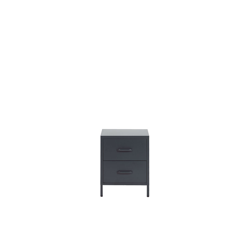 Arturs 2 Drawer Bedside Table, Grey