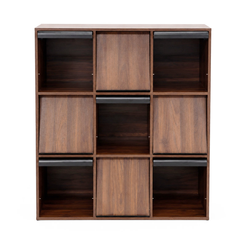 Bibliothèque en bois de noyer 3x3