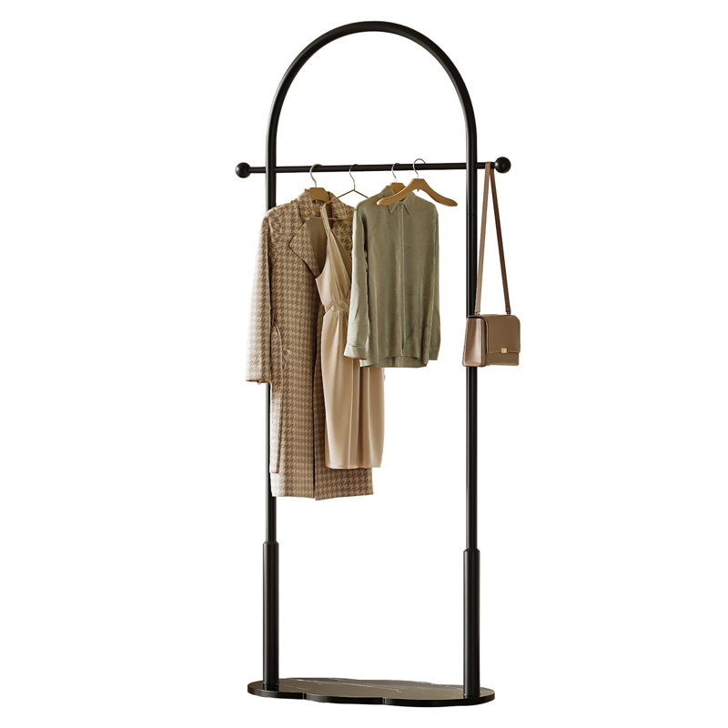 Freestanding Clothing Rack with Marble Base,Modern Gold Arch Garment Rack for Small Spaces,Sturdy Metal Coat Rack,Clothes Racks for Hanging Clothes in Bedroom,Closet,Entryway,Boutique Display