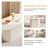 62.99" Modern Oval Cream White Dining Table Set with 6 Chairs for Kitchen, Bar, Living Room-1839975303-1839975306