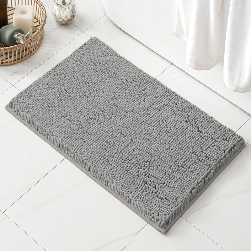 Tapis pour salle de bain 23 po x 15 po, Gris clair