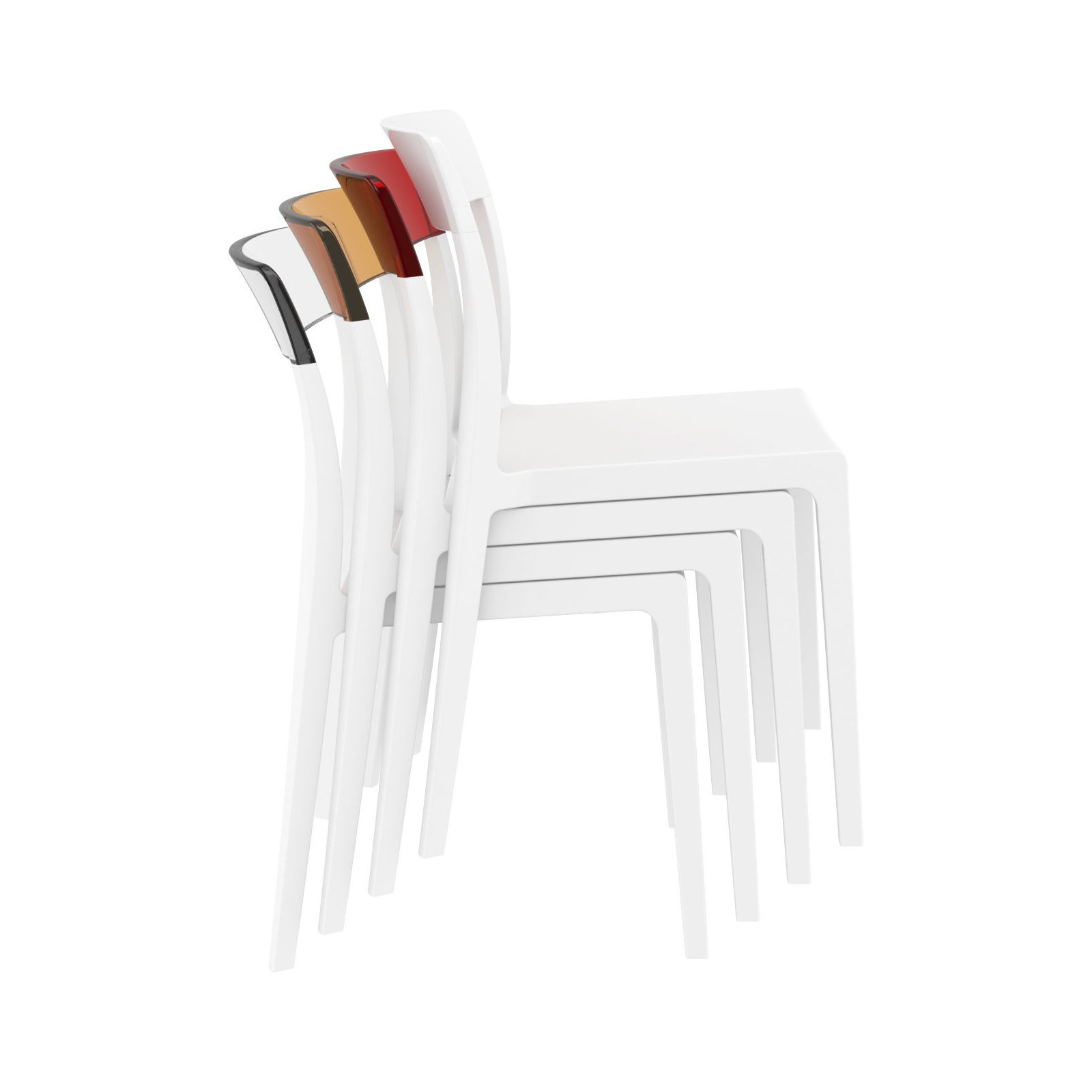 Kliebert Stacking Patio Dining Side Chair, White