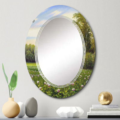 Miroir de salle de bain ovale mural