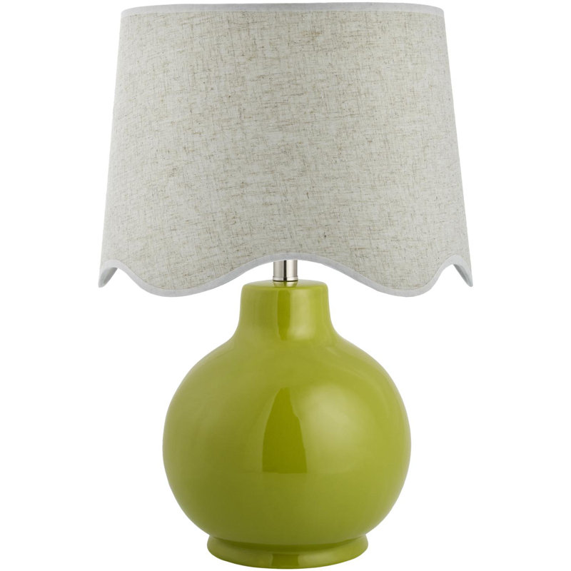 Lampe de table Canvey Maura, Vert, Beige, H 22 po x l 15 po x P 15 po