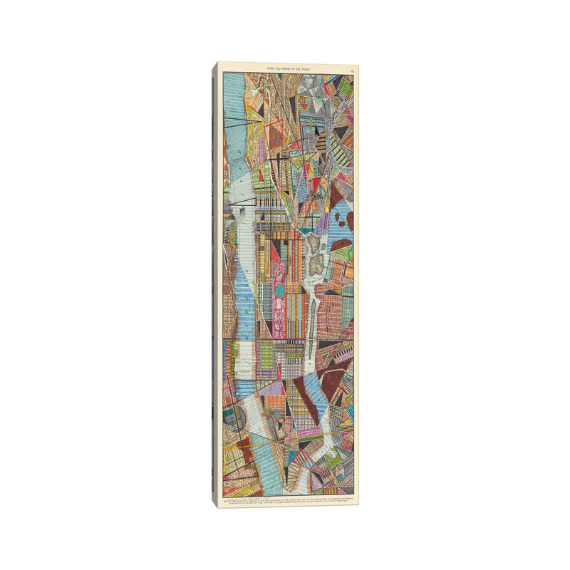 Modern Map Of New York III by Nikki Galapon - Wrapped Canvas Panoramic Print, 152.4cm H x 50.8cm W x 1.91cm D