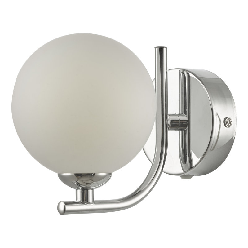 Wall Light, Polished Chrome, Opal Glass