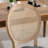 Solid Wood Frame Antique Painting Linen Fabric Rattan Back Dining Chair,Set Of 2