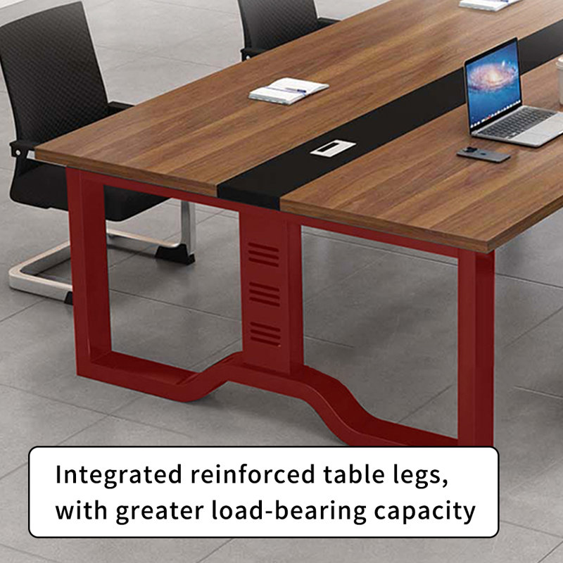 Ensemble de table de conférence multi-usage et chaise, Noir / brun noix