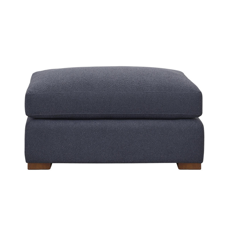 Audrey Upholstered Ottoman, Rise Navy Performance Upholstery