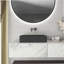 Lavabo de salle de bain rectangulaire en béton 19,68 "gris foncé moderne avec motifs