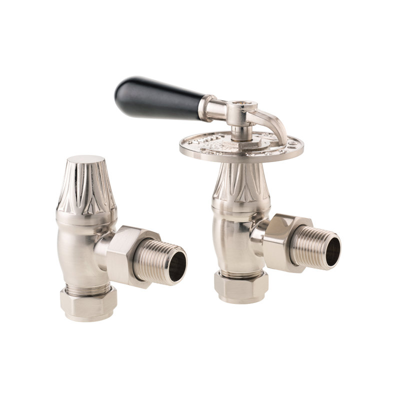 UK-14 Antique Copper Lever Manual Valve, Brushed Nickel