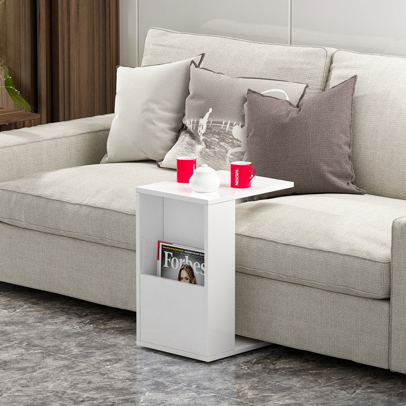 Eisaa C Table End Table, White