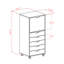 Armoire d'appoint blanche Barakha avec 1 armoire et 5 tiroirs H 41,49 po x l 19,21 po x P 15,98 po-1267904746