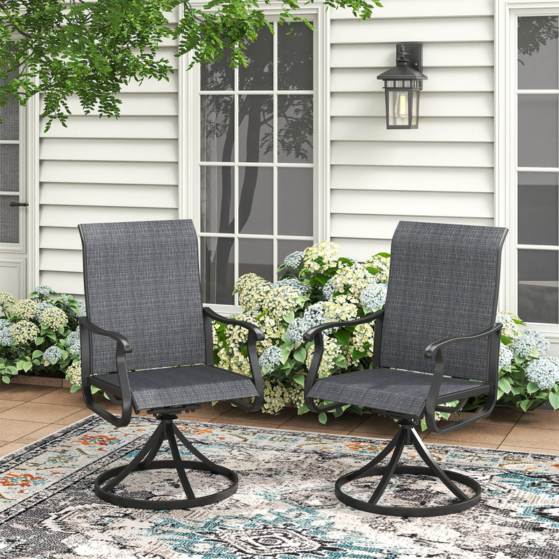 9 Piece Patio Dining Set With 60" Round Table, Black/Charcoal