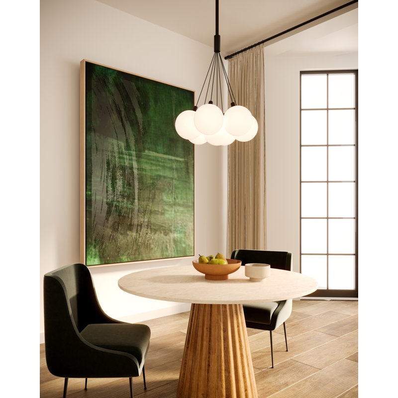 Lustre à DEL Bolla, 7, Noir, noir, noir, noir, H 18 po x l 16,5 po x P 16,5 po